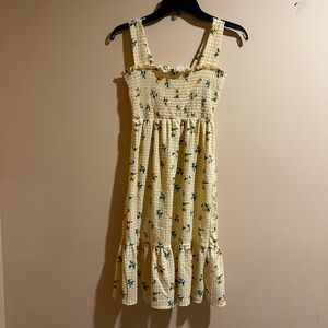 Charming Yellow Floral Kids Dress